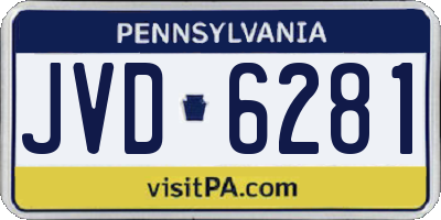 PA license plate JVD6281