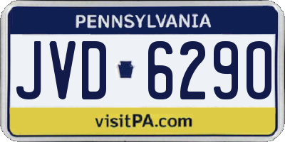 PA license plate JVD6290