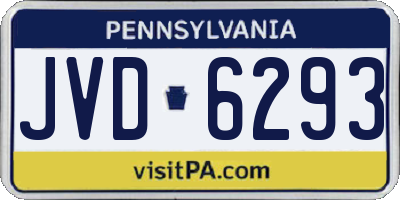 PA license plate JVD6293