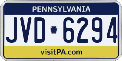 PA license plate JVD6294