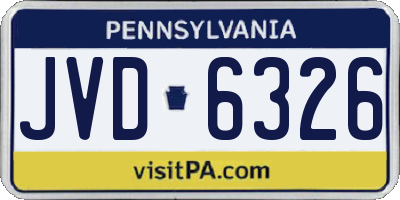 PA license plate JVD6326