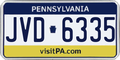 PA license plate JVD6335