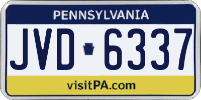 PA license plate JVD6337