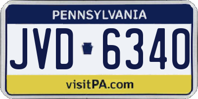 PA license plate JVD6340