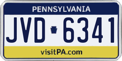 PA license plate JVD6341
