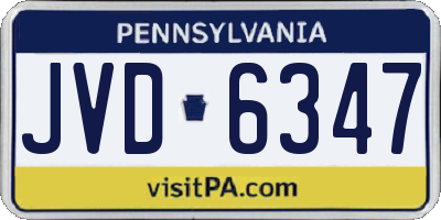 PA license plate JVD6347
