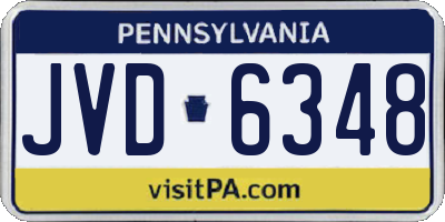 PA license plate JVD6348