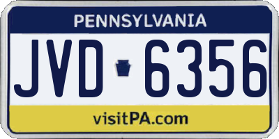 PA license plate JVD6356