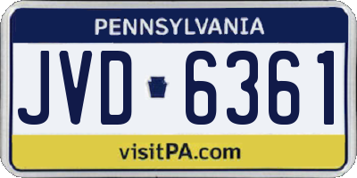 PA license plate JVD6361