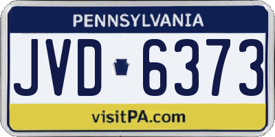 PA license plate JVD6373