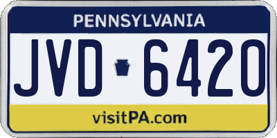PA license plate JVD6420