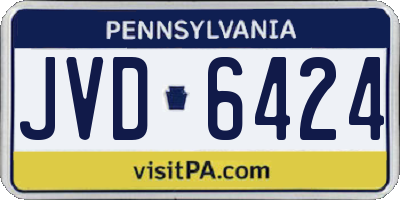 PA license plate JVD6424