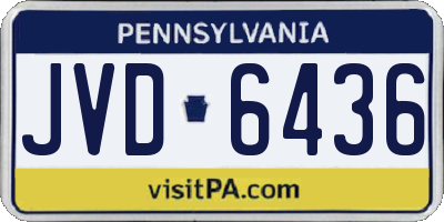 PA license plate JVD6436