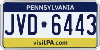 PA license plate JVD6443