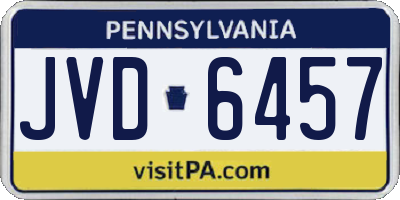 PA license plate JVD6457