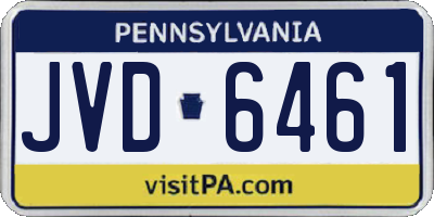 PA license plate JVD6461