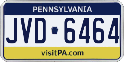 PA license plate JVD6464