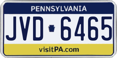 PA license plate JVD6465