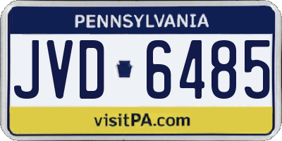 PA license plate JVD6485