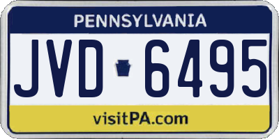 PA license plate JVD6495