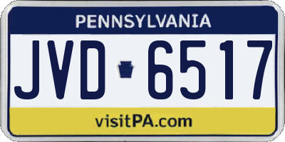 PA license plate JVD6517