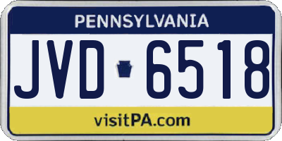 PA license plate JVD6518