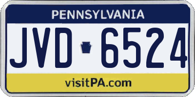 PA license plate JVD6524
