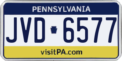 PA license plate JVD6577