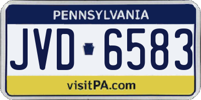 PA license plate JVD6583