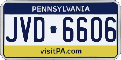 PA license plate JVD6606