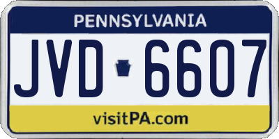 PA license plate JVD6607