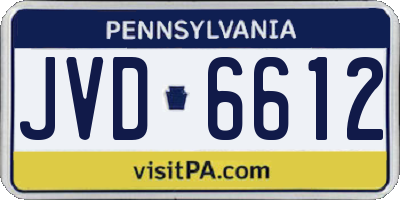 PA license plate JVD6612
