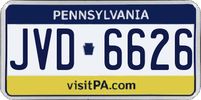 PA license plate JVD6626
