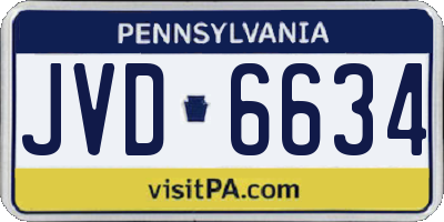 PA license plate JVD6634