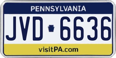 PA license plate JVD6636