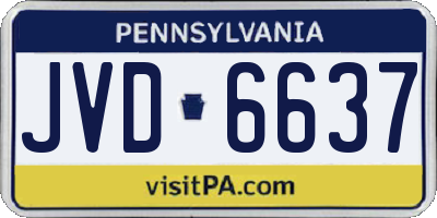 PA license plate JVD6637