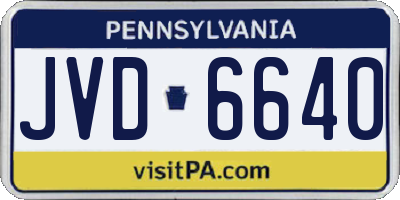 PA license plate JVD6640