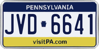 PA license plate JVD6641