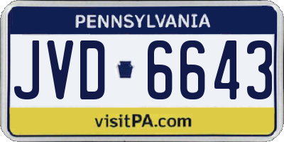 PA license plate JVD6643