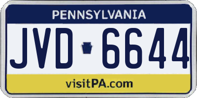 PA license plate JVD6644