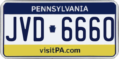 PA license plate JVD6660