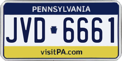 PA license plate JVD6661