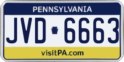 PA license plate JVD6663