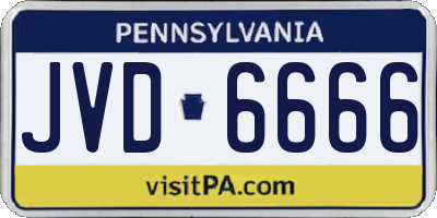 PA license plate JVD6666