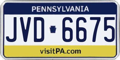 PA license plate JVD6675