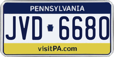 PA license plate JVD6680