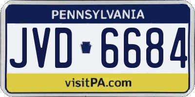 PA license plate JVD6684