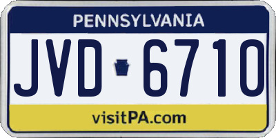 PA license plate JVD6710