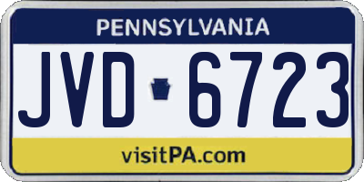 PA license plate JVD6723