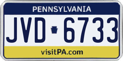 PA license plate JVD6733